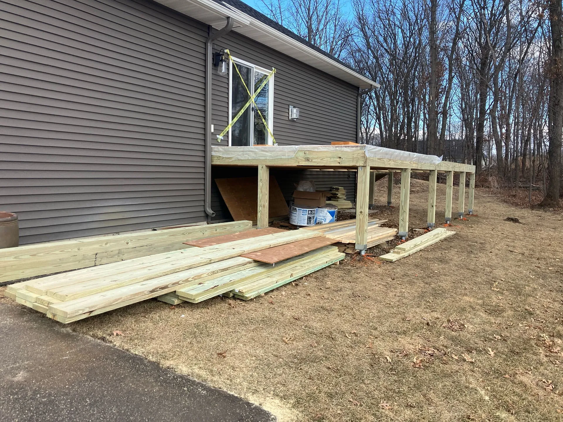 Sunroom foundation installed before winter in Minnesota